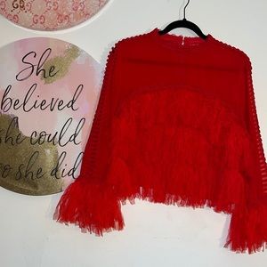 Red blouse Cute see-through size xl